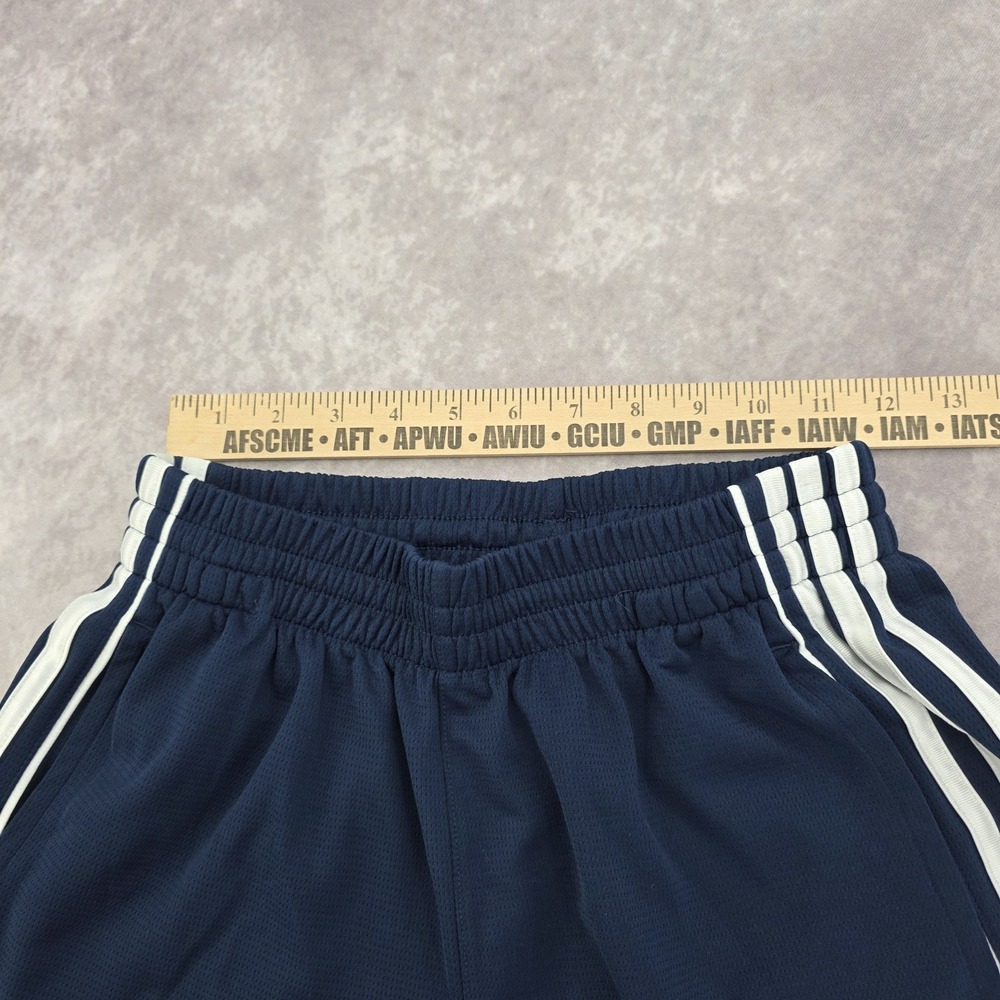 Adidas Boys Athletic Soccer Shorts Large (14/16) Navy Blue Classic 3-Stripes - Picture 6 of 9